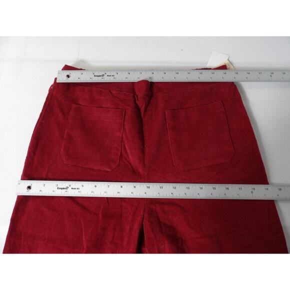 Self E Large Corduroy Pants Trousers Red NWT Pull On Stretch Waist Wide Leg Y2K - Picture 10 of 14